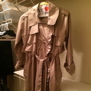 Tan Ladies light Ruffle Jacket